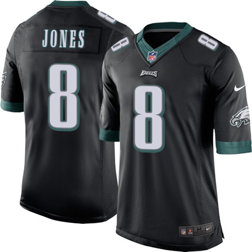 Youth Elite Donnie Jones Nike Jersey Black Alternate - #8 NFL Philadelphia Eagles